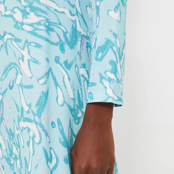 Tuckernuck HYACINTH HOUSE Blue Abstract Hattie Midi Dress - Picture 6 of 14